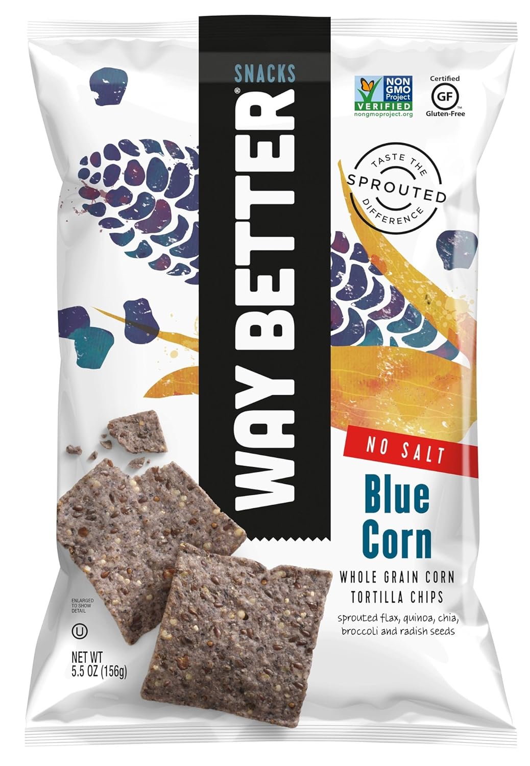 Way Better Snacks Whole Grain Corn Tortilla Chips, Avocado Ranch, Kosher, Gluten Free & Non-GMO, 5.5 Ounce (Pack of 12)