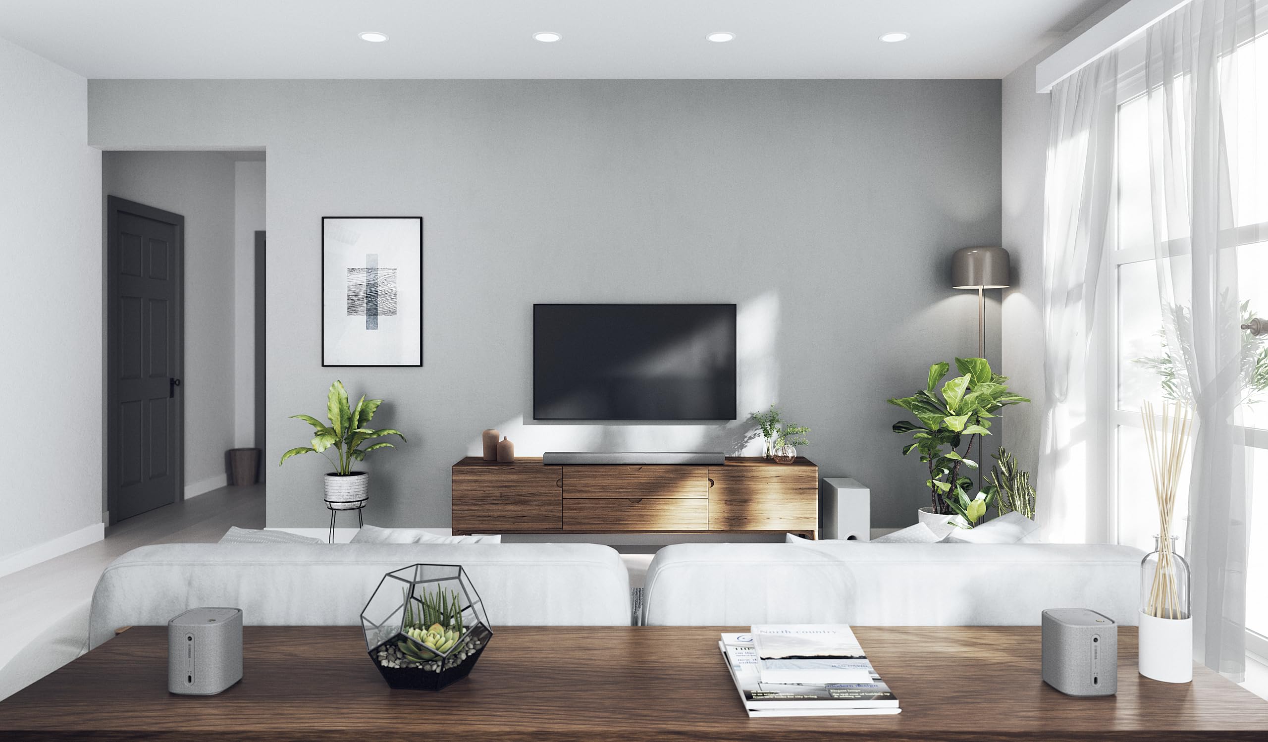 Yamaha TRUE X BAR 40A Soundbar głośnik telewizyjny z wbudowanym Dolby Atmos, subwooferem i Alexa, jasnoszary