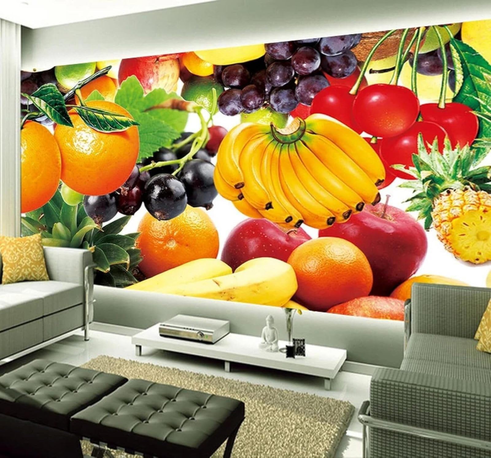 Xlming 250Cm×170Cm(B×H) Three Dimensional Fresh Fruit Supermarket Greengrocer's 3D Wallpaper Luxury Home Dining Decor Paste Sofa Living Room The Wall For Bedroom Mural-250Cm×170Cm