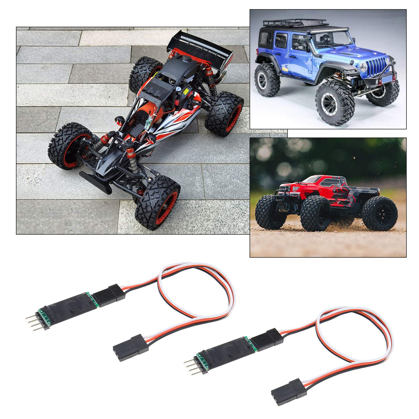 GTIWUNG 2x RC Auto Lichtschalter Kabel – Für 3. Kanal, Steuerung Von Beleuchtung (20 Cm, Schwarz)