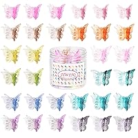 Vista 1 de 50 accesorios para el cabello de mariposa de Tiweio pequeños, pequeños clips de garra de los años 90 para mujeres y niñas, 12 colores degradados 12