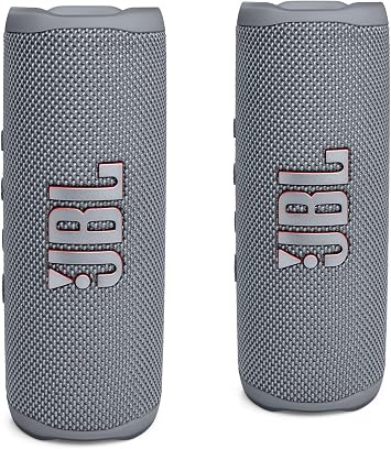 JBL FLIP 6 Waterproof Portable Bluetooth Speaker Bundle - Gray Pack of 2