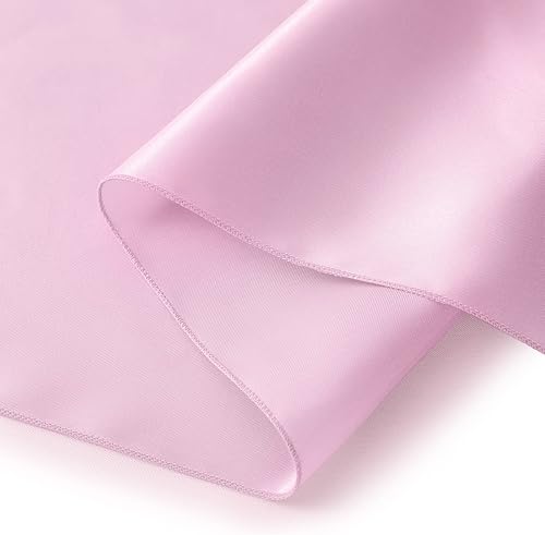 Miniatura 7 de Horbaunal Paquete de 12 caminos de mesa de satén rosa claro de 12 x 108 pulgadas, caminos de mesa lisos para banquetes de boda, fiesta de cumpleaños