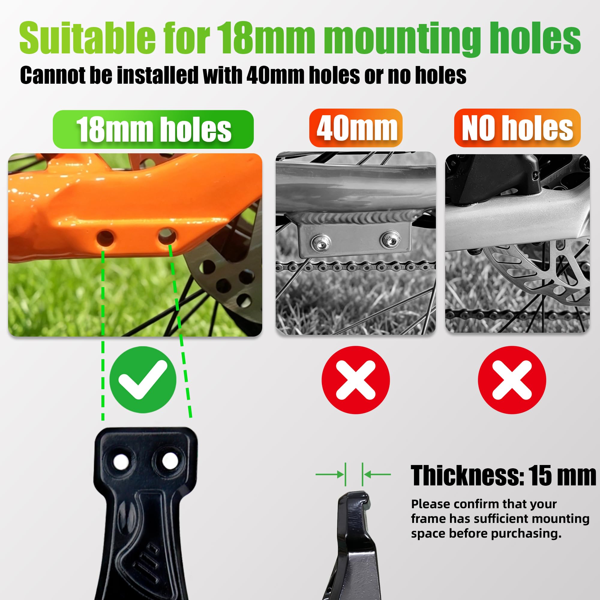 RBRL Nuovo 18/40 mm distanza fori portabici in lega di alluminio posteriore portabici per 24" - 29" mountain bike/bici da strada/MTB