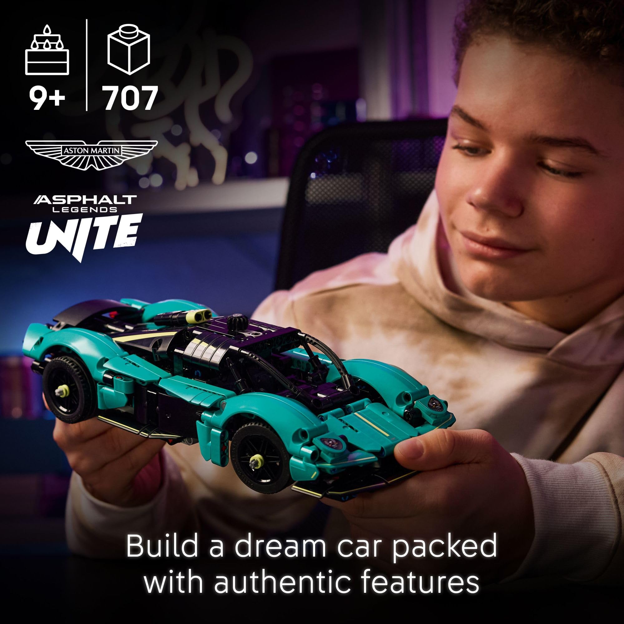 LEGO Technic Aston Martin Valkyrie Toy Car - Kids Model Kit Toy for Boys and Girls, Ages 9+ - Vehicle Building Set for Pretend Play & STEM Learning - Sports Car Gift Idea for Birthdays - 42208