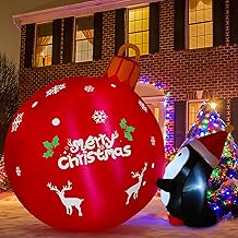 Onory 4FT Christmas Inflatables Outdoor Decorations Inflatable Penguins Push Christmas Bell with Build-in LEDs Blow up Holiday Decorations for Yard Garden Outdoor Indoor Decor
