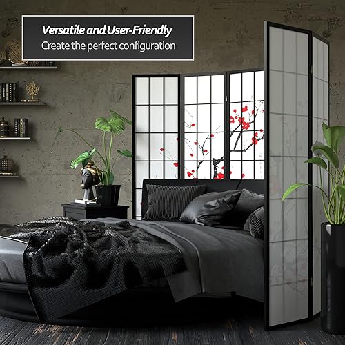 Miniatura 3 de Red Lantern SS-BLOSSOM-Black-4P - Divisor de habitación, 4 paneles, color negro Negro -,Natural,Rosewood,Miel,https://www.amazon.com/dp/undefined