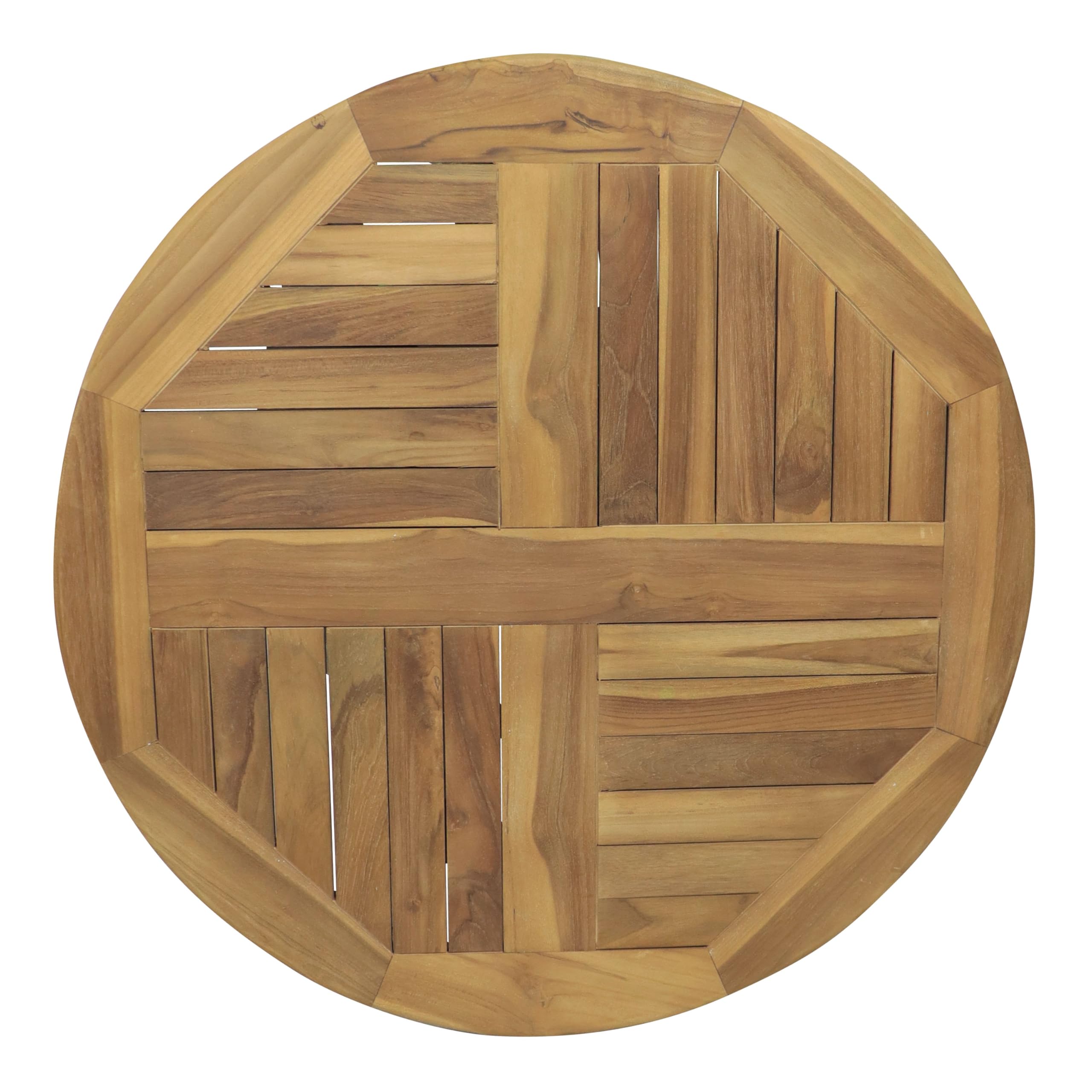 Axi Sari Plateau Tournant en Bois De Teck, Rond, Ø 60 Cm | Assiette De Service Idéal pour Les Boissons, Les Gâteaux Et Les Accessoires