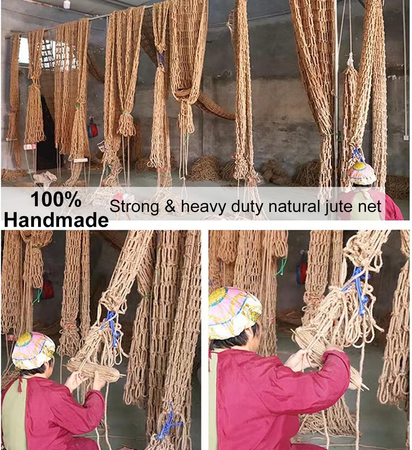 (2M X 10M) Plan Support Jute Netting for Climbing Plants, 100 Eco