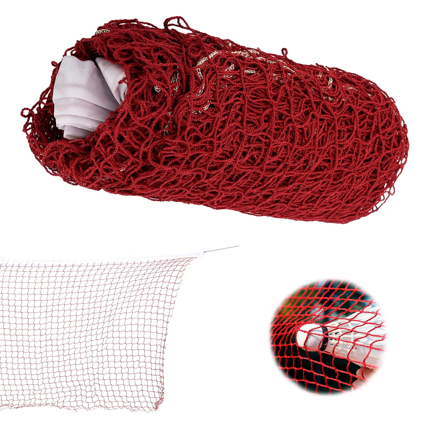 Filet de Badminton, Filet de Volley-Ball de Tennis Durable Portable en Maille de Badminton à Hauteur Réglable 21,3 Pieds pour Les Jeux de Plage d'Arrière-Cour de Parc de Salle de Sport