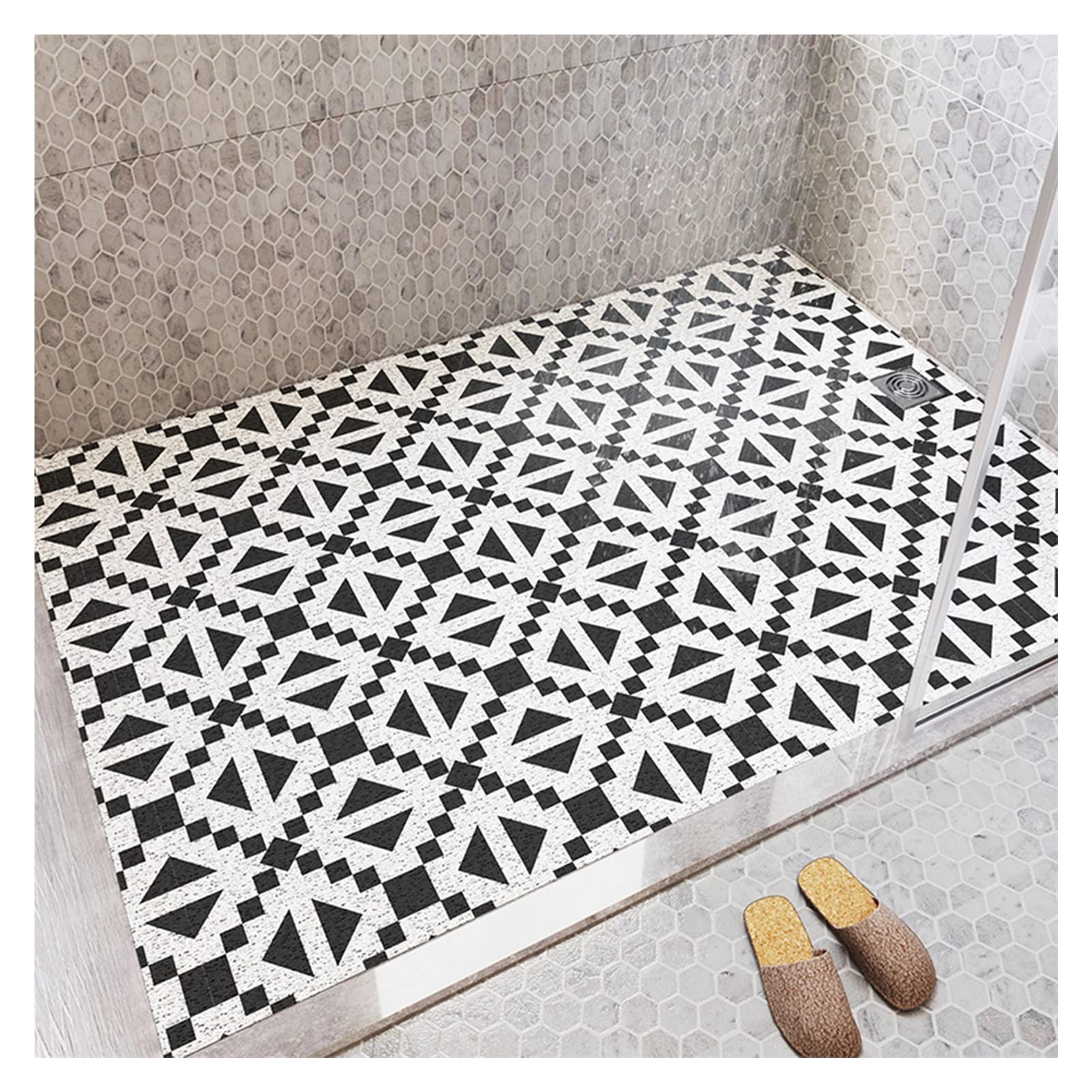 Alfombra de baño Alfombra de Ducha Antideslizante Alfombra de baño Alfombra de baño de Ducha, Almohadilla Antideslizante de Drenaje rápido de Esponja de PVC, Pedal de Piso para recolección d
