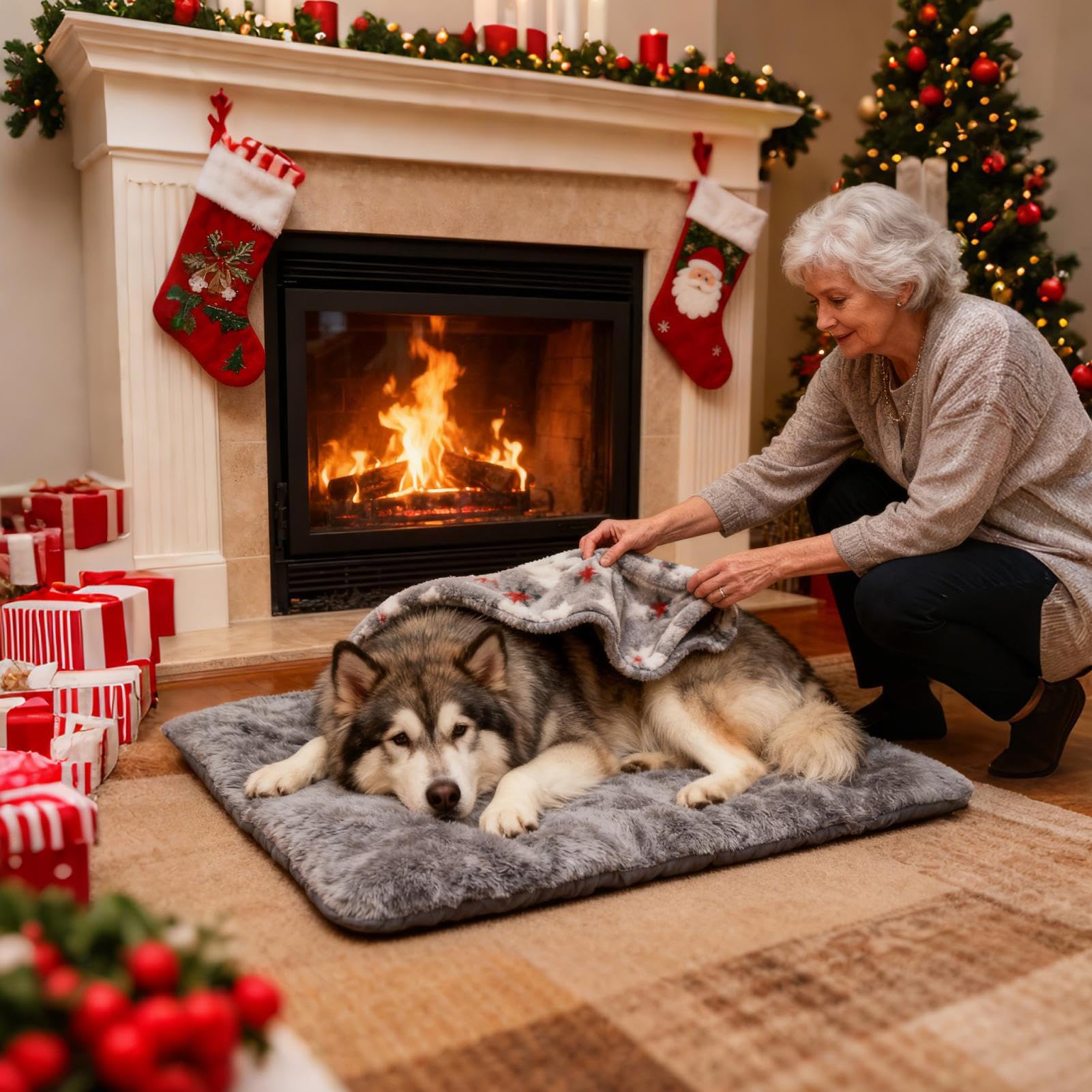 Cuccia Calda Per Cani Comfortevole Grande Cuscino Antiscivolo per Animali | Materassino Da Per Gabbia E Cuccia Per Casa Dormitorio Appartamento Camera Da Soggiorno