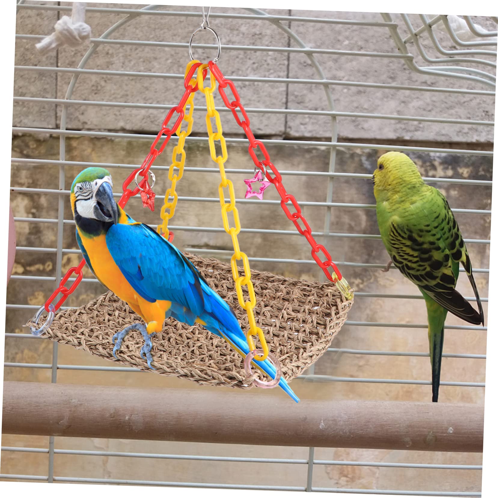 Happyyami Pet Parrot Chewing Toy Handgefertigter Vogelspielzeug-hängeschaukel Aus Stressabbau Und Spielspaß Für Wellensittiche Und Nymphensittiche Jedem Käfig