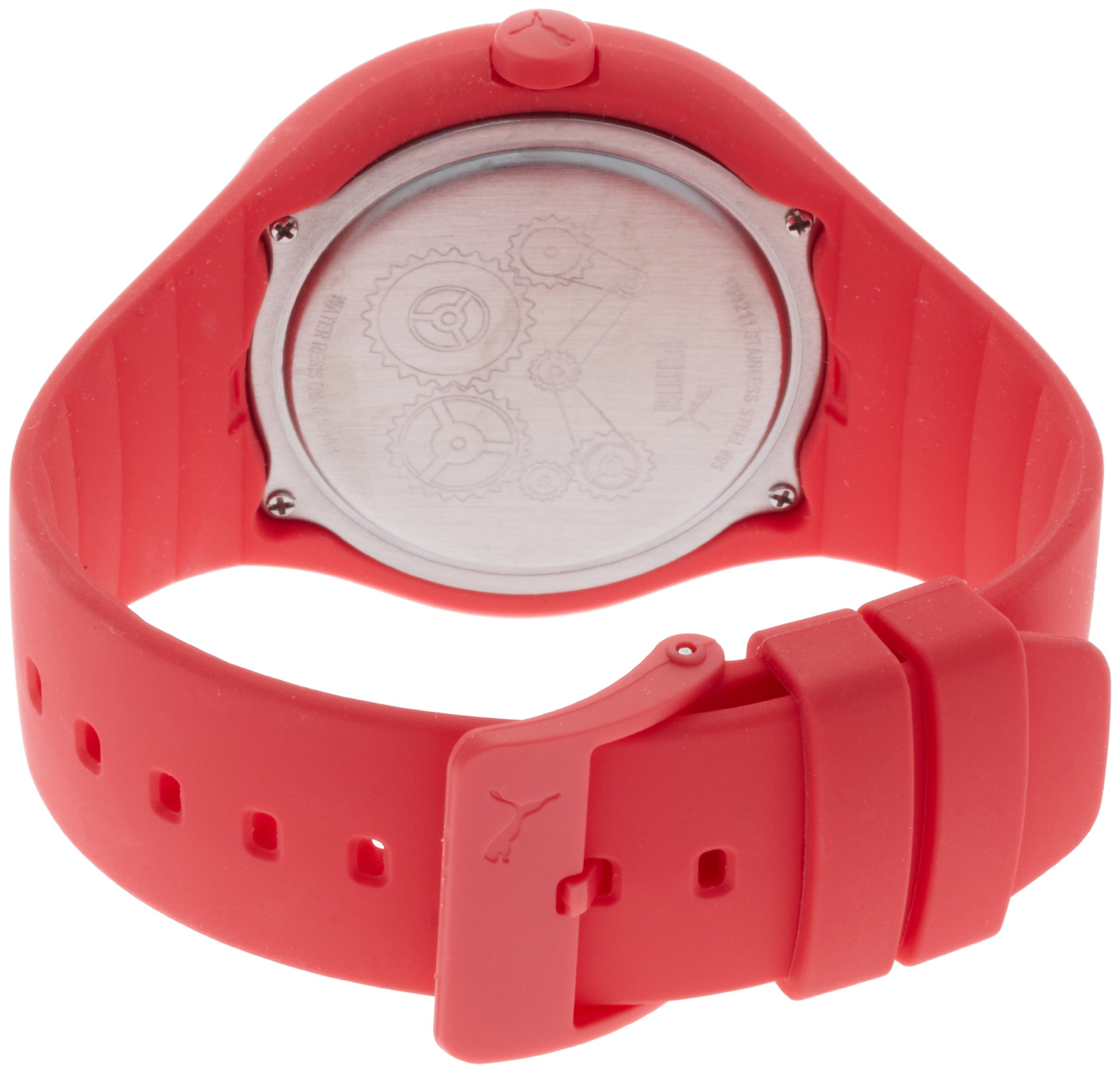 PUMA PU103211003 - Reloj analógico de Cuarzo Unisex con Correa de plástico, Color Naranja