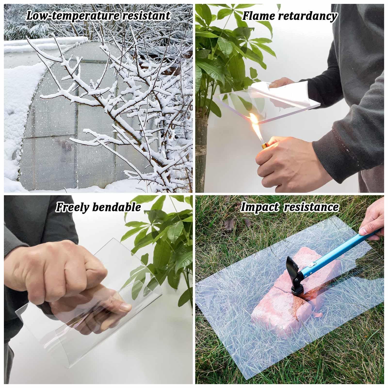 Paneles De Policarbonato Transparente Láminas para Techos De Plásticas,Placas De Iluminación Resistentes UV 1mm,Planchas De Vidrio Acrílico,Paneles De Repuesto para Techos Invernaderos,W×L-0.5x3m