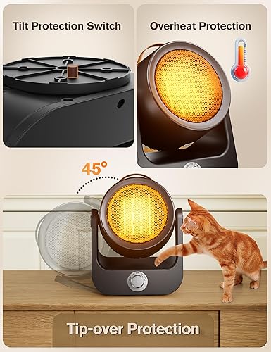 Miniatura 5 de Calentadores eléctricos para uso en interiores, oscilación ilimitada de 100, calentamiento instantáneo 2S, 1500 W, protección contra