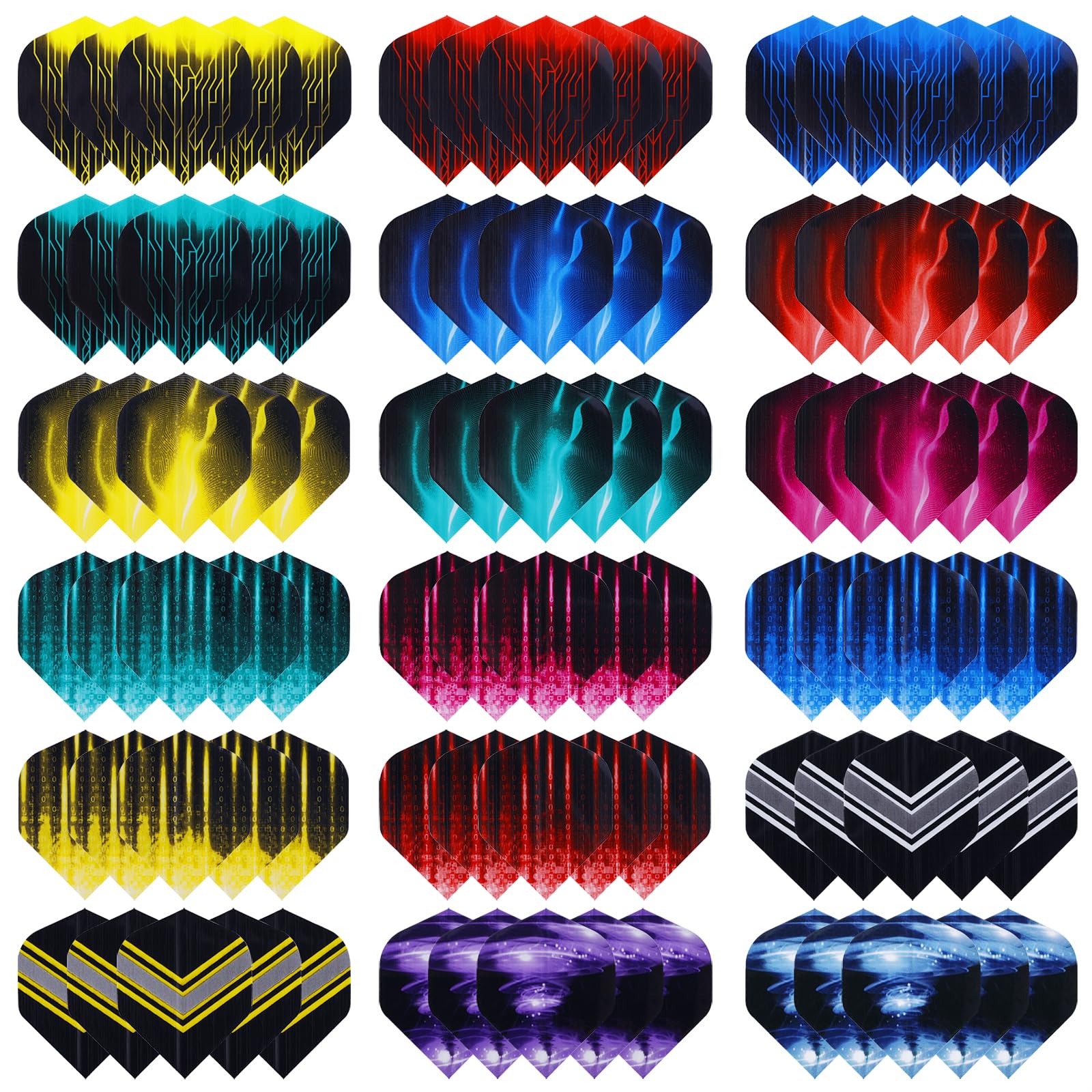 Deetenks 90PCS Dart Flights Dart Flights Replacement Feather Tail Wing for Soft Tip Steel Tip Darts