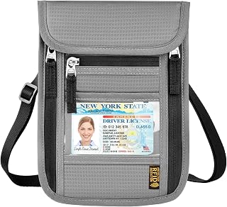 Travel Neck Wallet for Women&Men Passport Holder RFID Blocking Passport Bag for Traveling,Waterproof Neck Pouch to Keep your Cash, Credit Ca