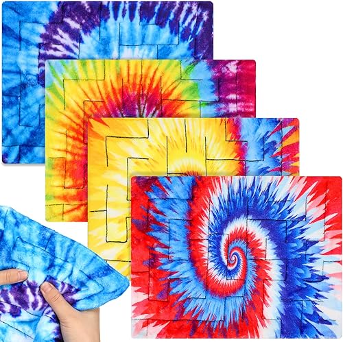 Tapete sensorial de laberinto de mármol, 4 piezas, juguetes para aliviar el estrés, juguetes para aliviar la ansiedad, juguetes sensoriales de tela