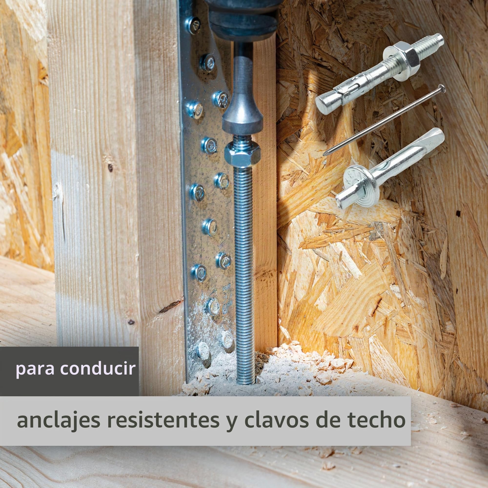 wolfcraft Herramienta percutora, SDS-plus - 4064000 I Ayuda para martillos percutor para clavar anclajes de alta resistencia en hormigón y mampostería, y clavos en madera I Fabricado en Alemania