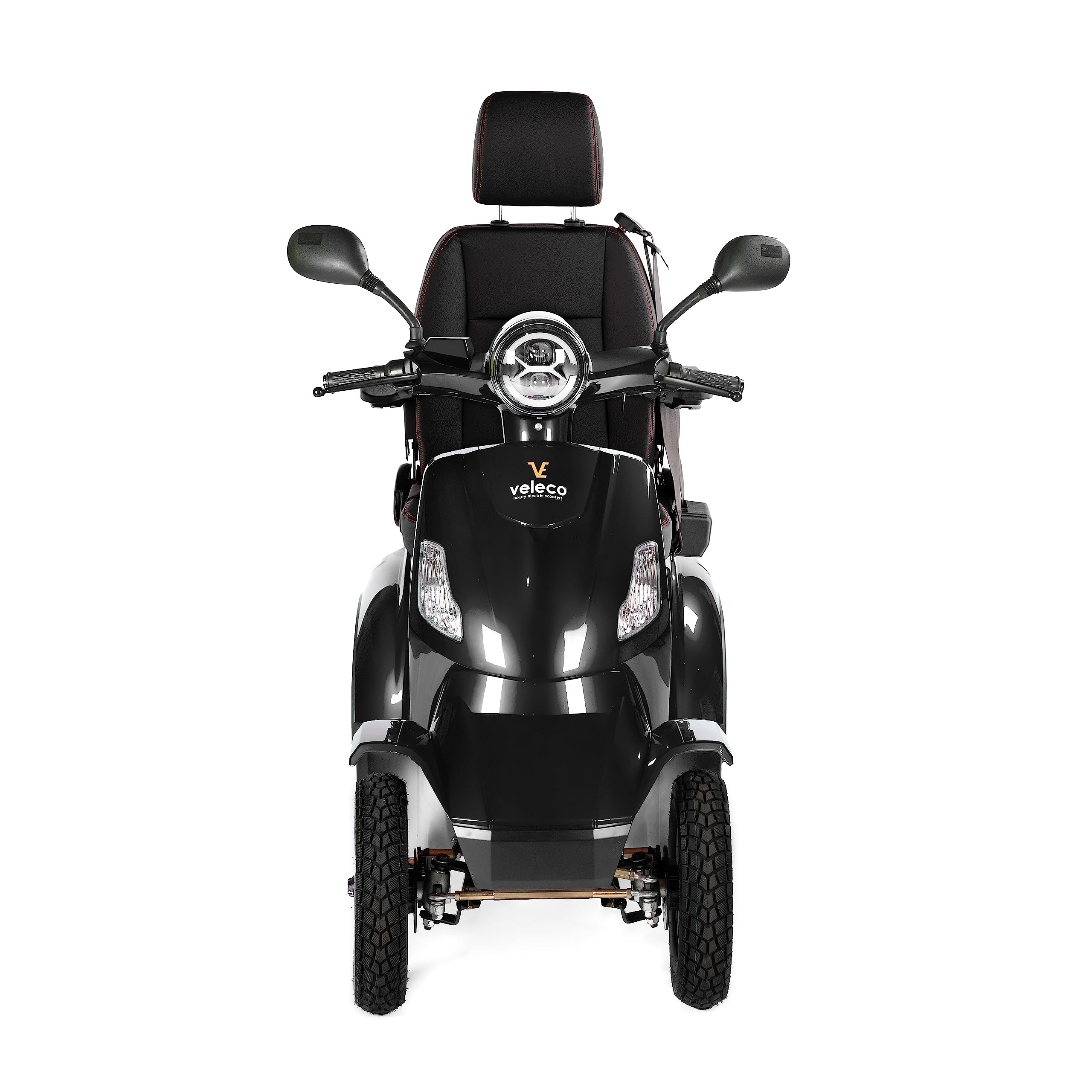 VELECO FASTER con asiento de capitán ajustable El mejor scooter de movilidad Ayuda para discapacitados completamente ensamblada con batería de plomo-ácido (Negro)