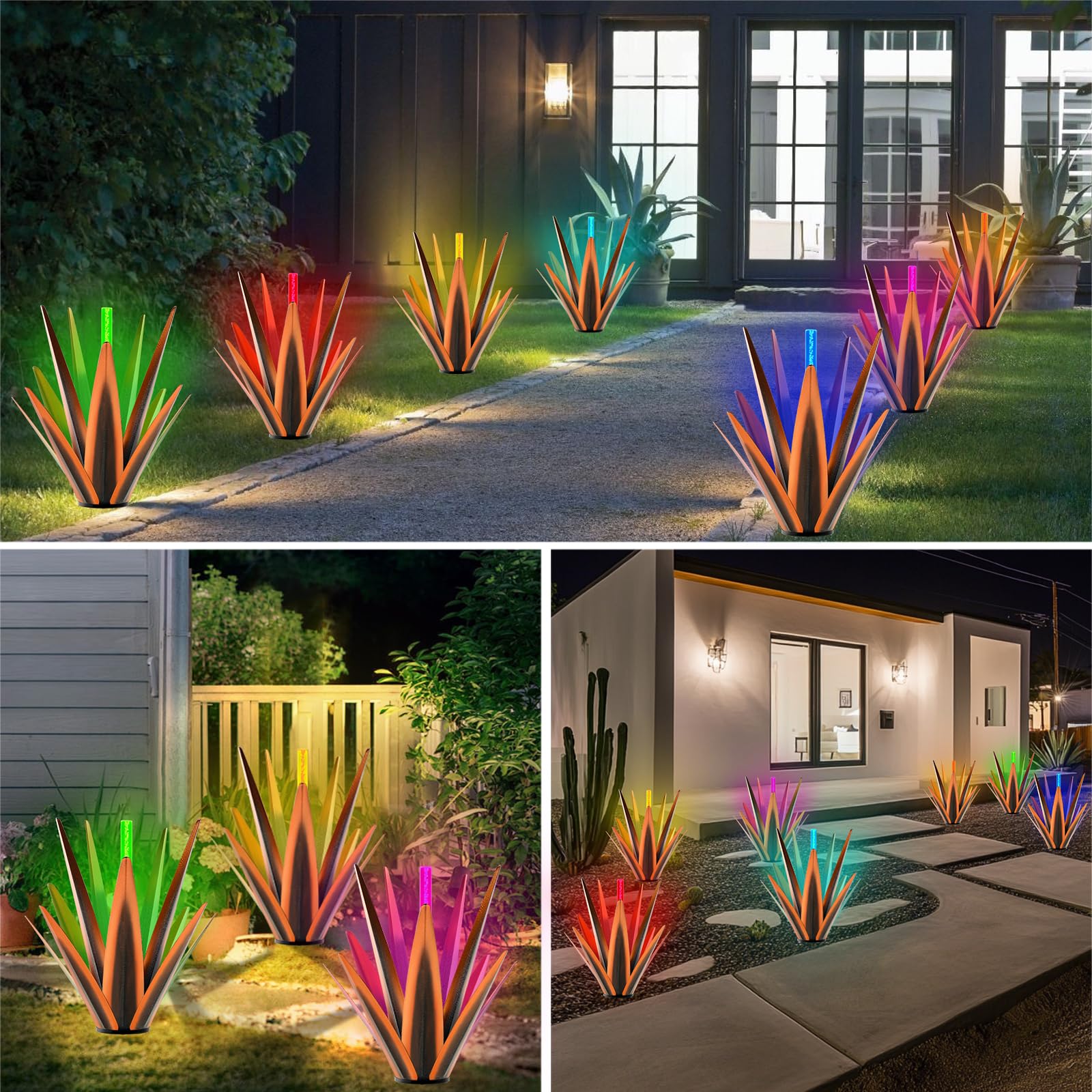 Amazon.com: TOMBABY Solar Metal Agave Plants Gargen Lawn