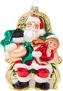 Cheeky Ornaments Funny Christmas Tree Decorations | The Smack Daddy | Hand Painted Glass, Medium to Large Size Figurines to Deck Your Hall and Spice Up Your Cold Xmas Winter Nights