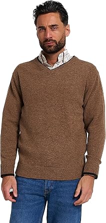 JACK PYKE Ashcombe 100% Lambswool Long Sleeve V-Neck Jumper Pullover