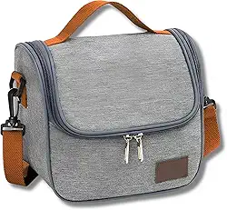 Bolsa Térmica para Marmita com Alça de Ombro – Lancheira Reutilizável Ideal para Trabalho, Academia, Escola e Passeios – Super Premium (Cinza)