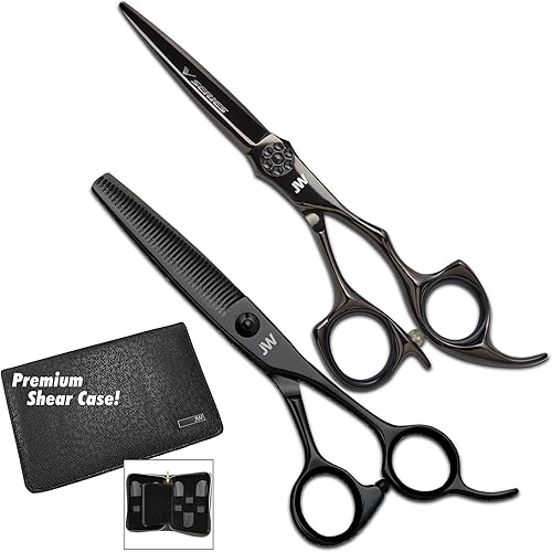 JW V Series - Juego profesional de corte y adelgazamiento para el cabello (6.25")