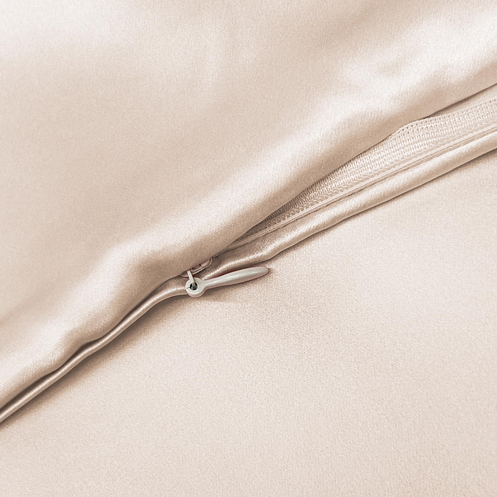 townssilk Federa di seta,100% naturale seta di gelso 19momme,doppia faccia,benefica per capelli e pelle,federa seta cuscino,ipoallergenica,cerniera nascosta,600 fili,1 pz,40x60cm,Tortora