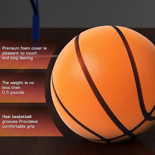 Miniatura 6 de Baloncesto silencioso  Bola de espuma silenciosa tamaño 3 para entrenamiento en interiores  Diseño acanalado de alto rebote para goteo silencioso,