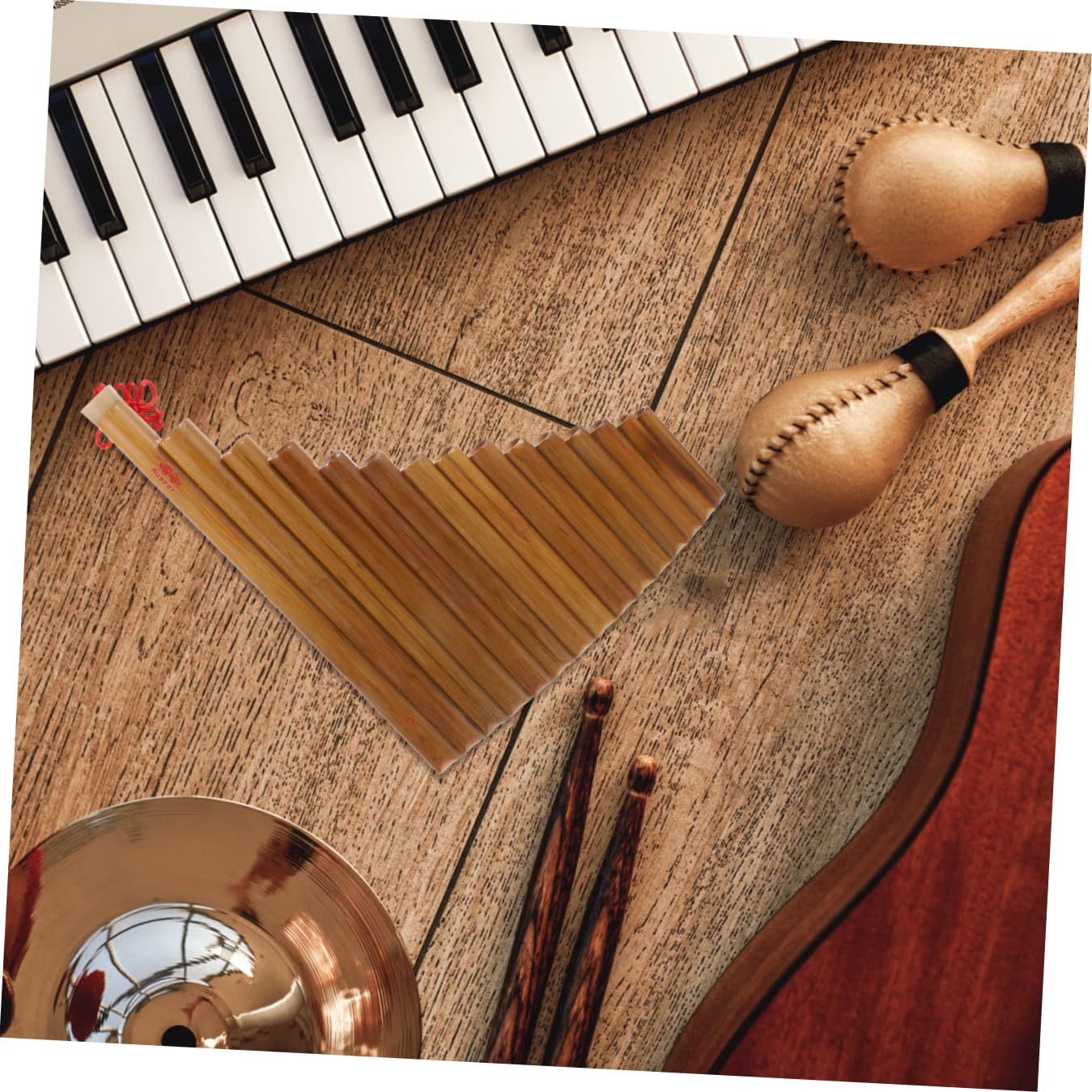 Instrument de Musique Portable Flûte de Pan Traditionnelle Couleur Aléatoire Plusieurs styles Design Pratique en Bambou Marron 15 Trous Facile à Jouer pour Débutants