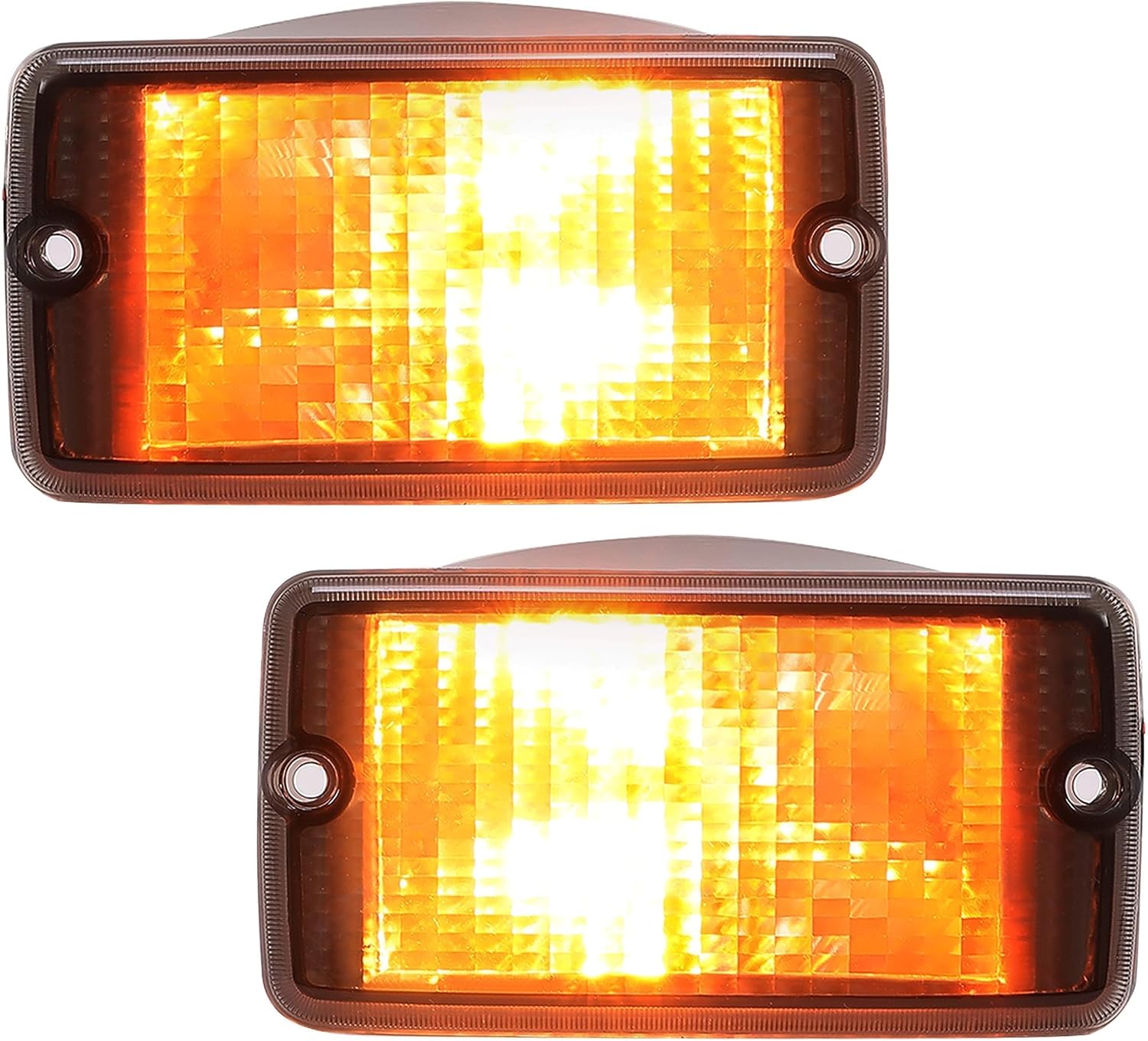 HECASA Smoke Lens Bumper Signal + Side Marker Lights Compatible with 1997-2006 Jeep Wrangler TJ 55155629AC 55155628AC Pack of 4