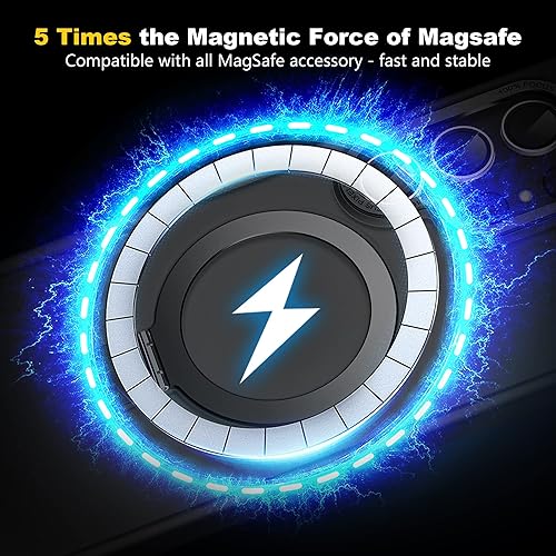 Miniatura 2 de Funda para Samsung Galaxy S23 Ultra con soporte de anillo magnético, protección contra caídas de grado militar translúcida mate para mujeres y