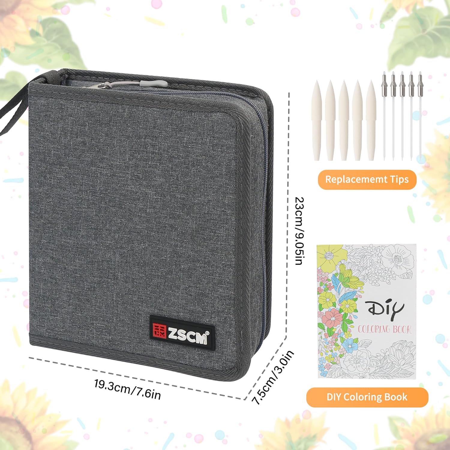 ZSCM 100 Colors Markers for Adult Coloring Books No Bleeding - Duo Tip Brush Pen, Artist Fine & Brush Coloring Markers for Adult Calligraphy, Drawing, Sketching & Journaling - Image 3