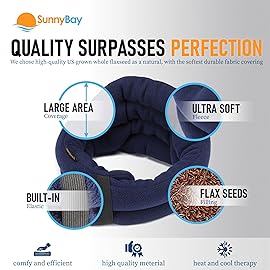 SunnyBay Microwave Heating Pad, Microwavable Heated Neck and Shoulder Wrap, Hands-Free Weighted Moist Hot or Cool Pack, Soft Fleece Cover and Flaxseed Filling, 26 Inch Length, Made in USA, Navy