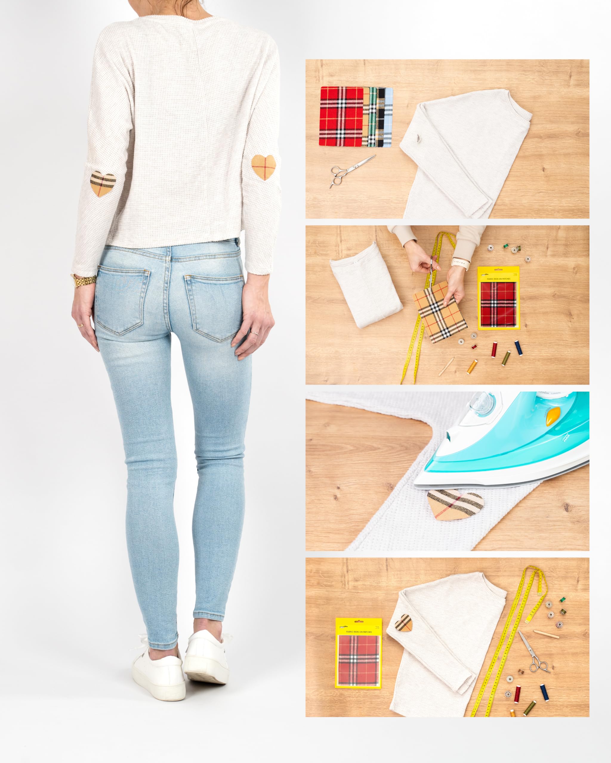 Toppe Tessuto Stirabili ZEFFFKA - 5 Pezzi 13x18 Cm In Cotone Bianco - Foto 4