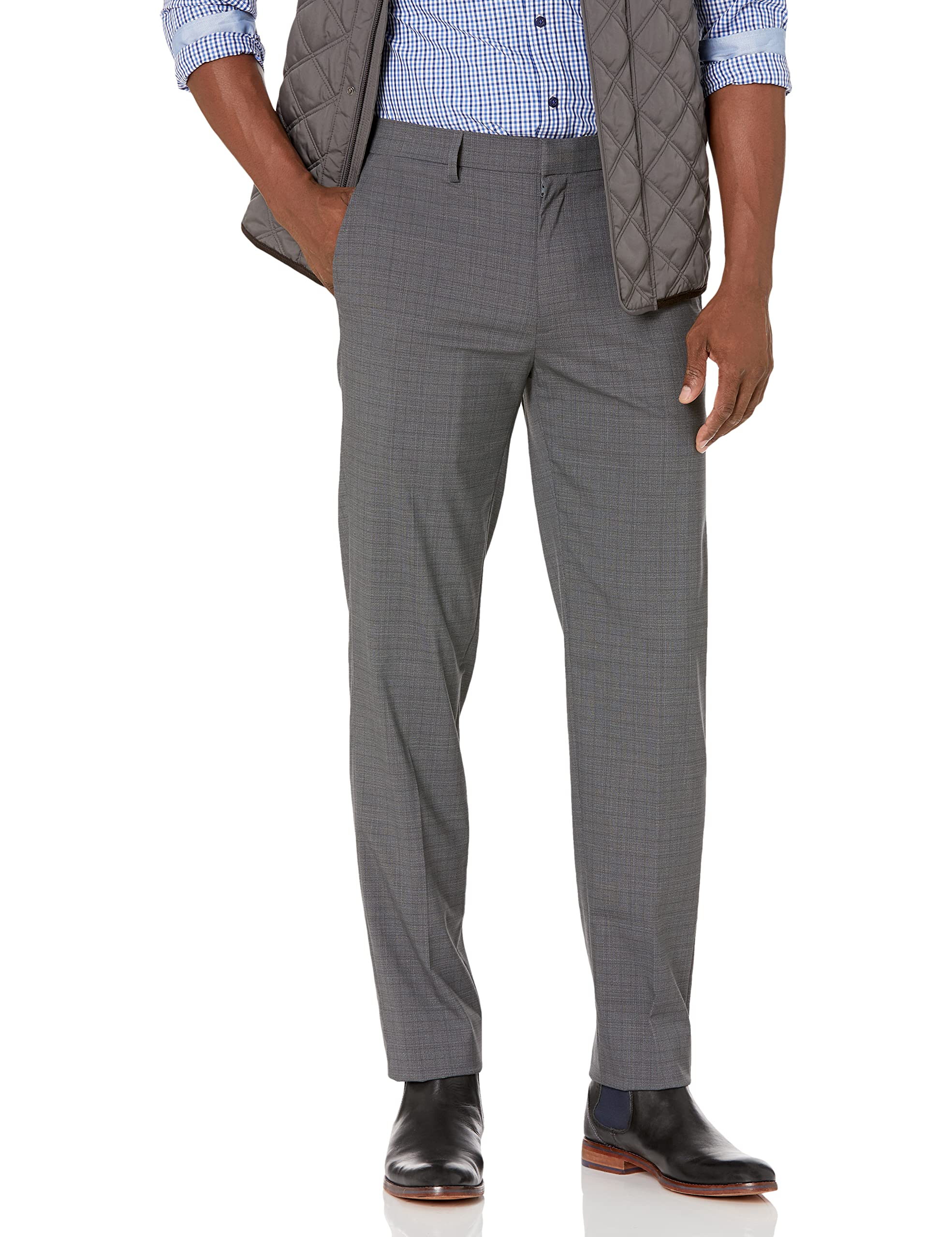 J.M. Haggar mens Subtle Plaid Stretch Slim Fit Suit Separate Pant Business Suit Pants Set