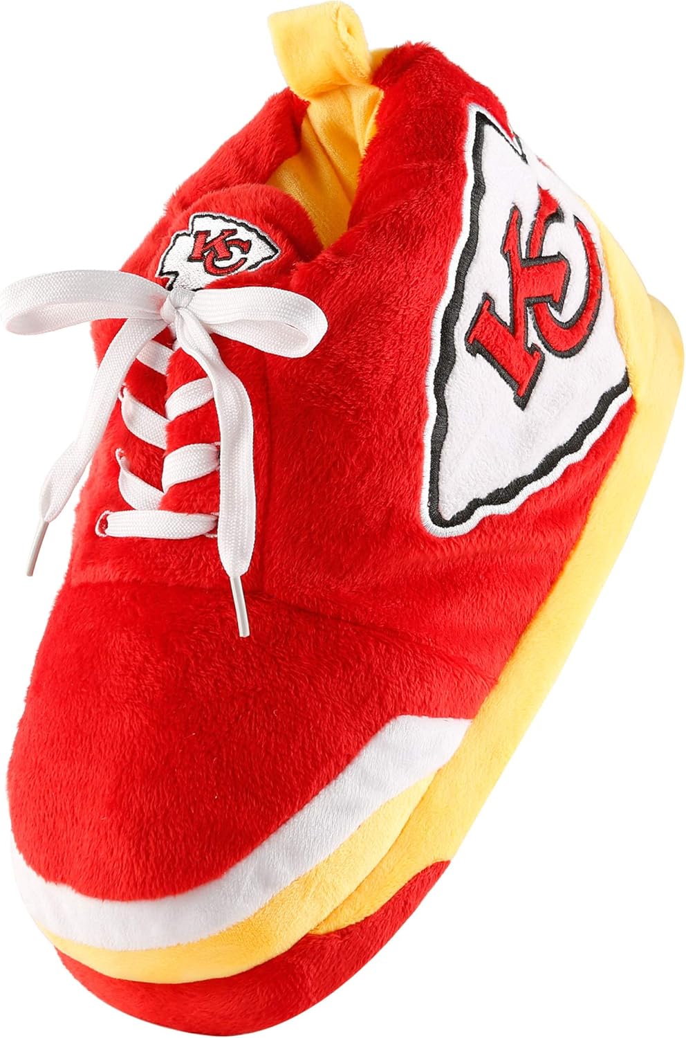 FOCO Mens NFL Team Logo Plush Oversized Sneaker Slippers