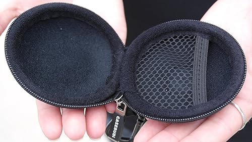 Miniatura 6 de Estuche de almacenamiento redondo para auriculares y cargador de teléfono con mosquetón  Nylon balístico negro