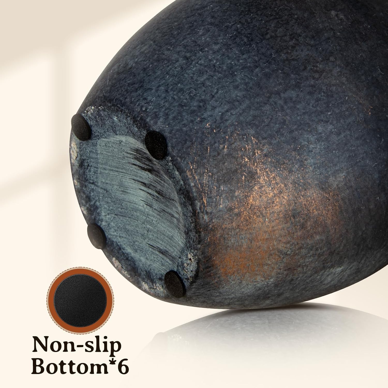 Ceramic Flower Vase, 6 Inch Decorative Rustic Vase Farmhouse Boho Vase for Centerpieces,Terracotta Vases for Home Decor, Living Room,Shelf,Wedding,Black - Image 3