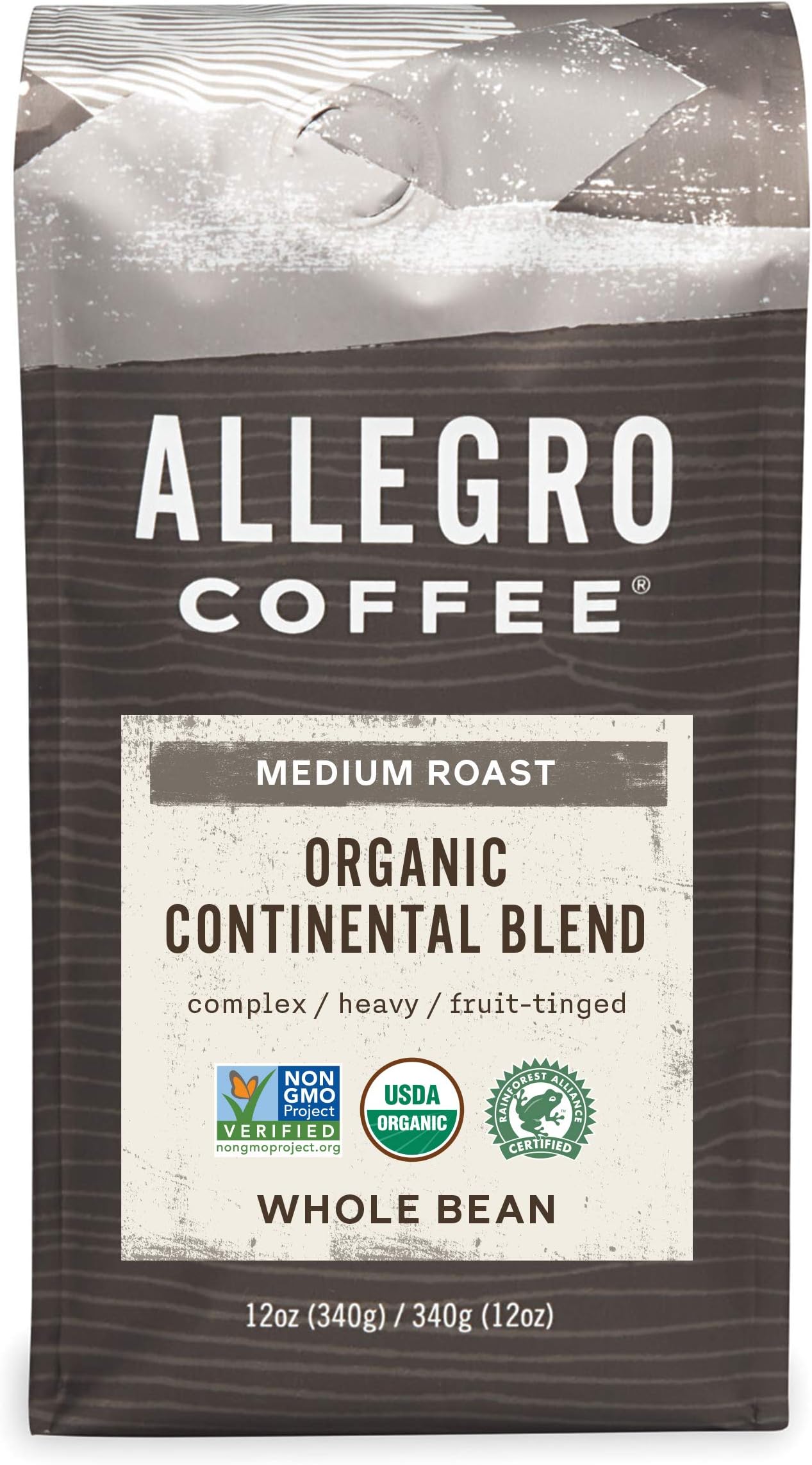 Organic Continental Blend Whole Bean Coffee, 12 oz