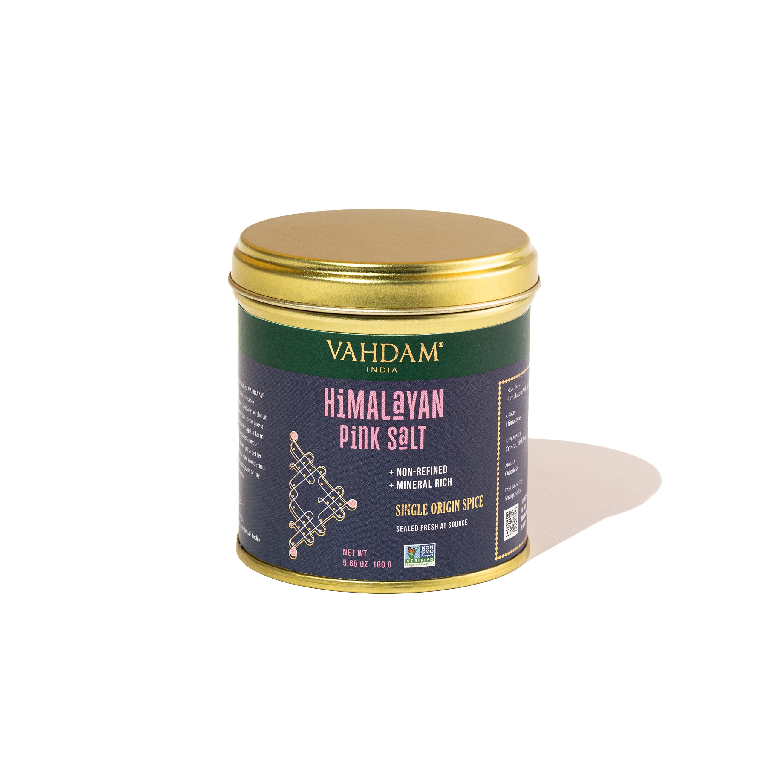 VAHDAMHimalayan Pink Salt Coarse (5.6oz/160g) Pink Himalayan Salt - Pure & Unrefined Real Salt | Nutritious, Gluten-Free & Non-GMO | Sealed Fresh at Source | Perfect for Cooking or as Table Salt