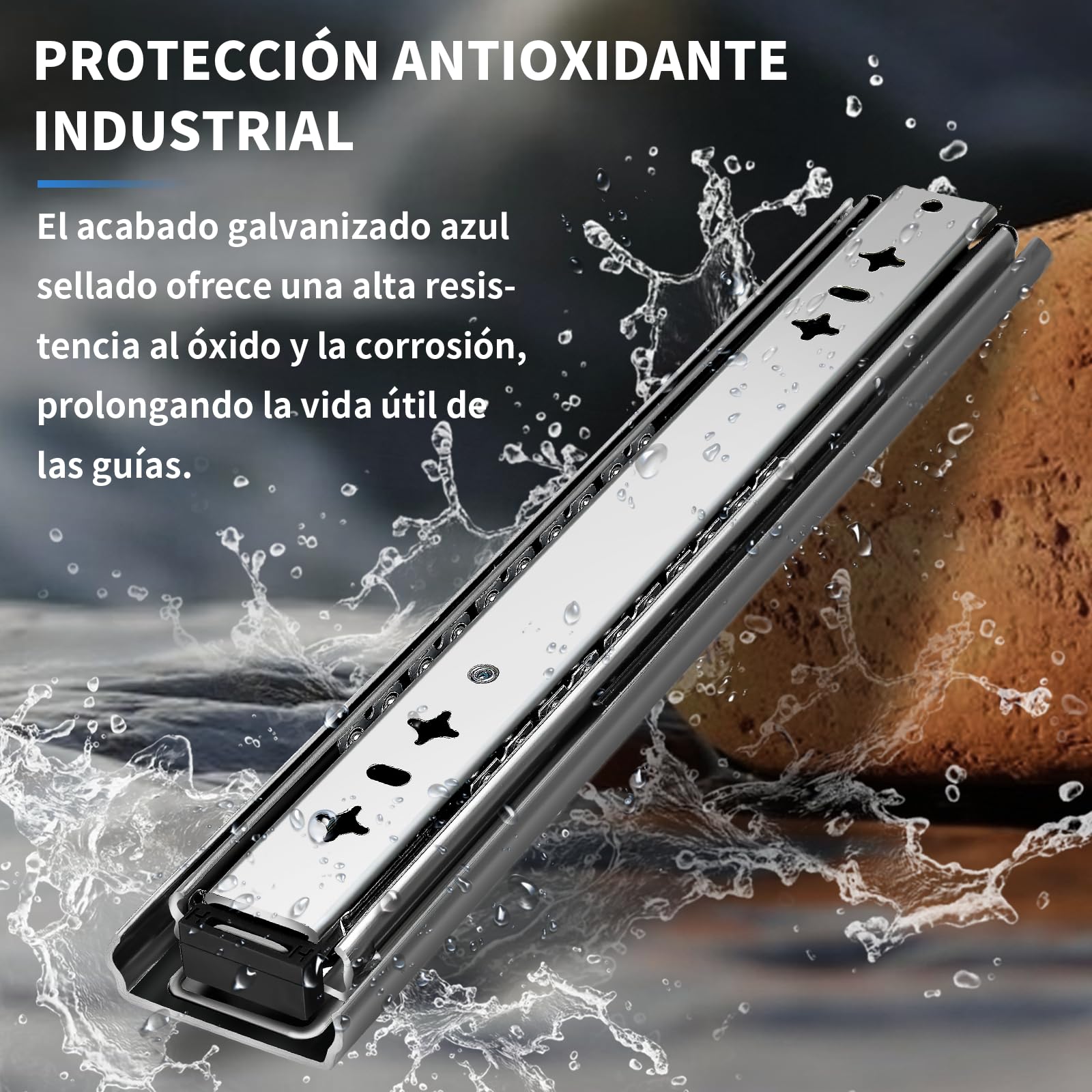Yenuo - Guías de cajón de extensión completa con rodamientos de bolas de 95.30 kg, rieles de montaje lateral, de alta resistencia, 50,8 cm