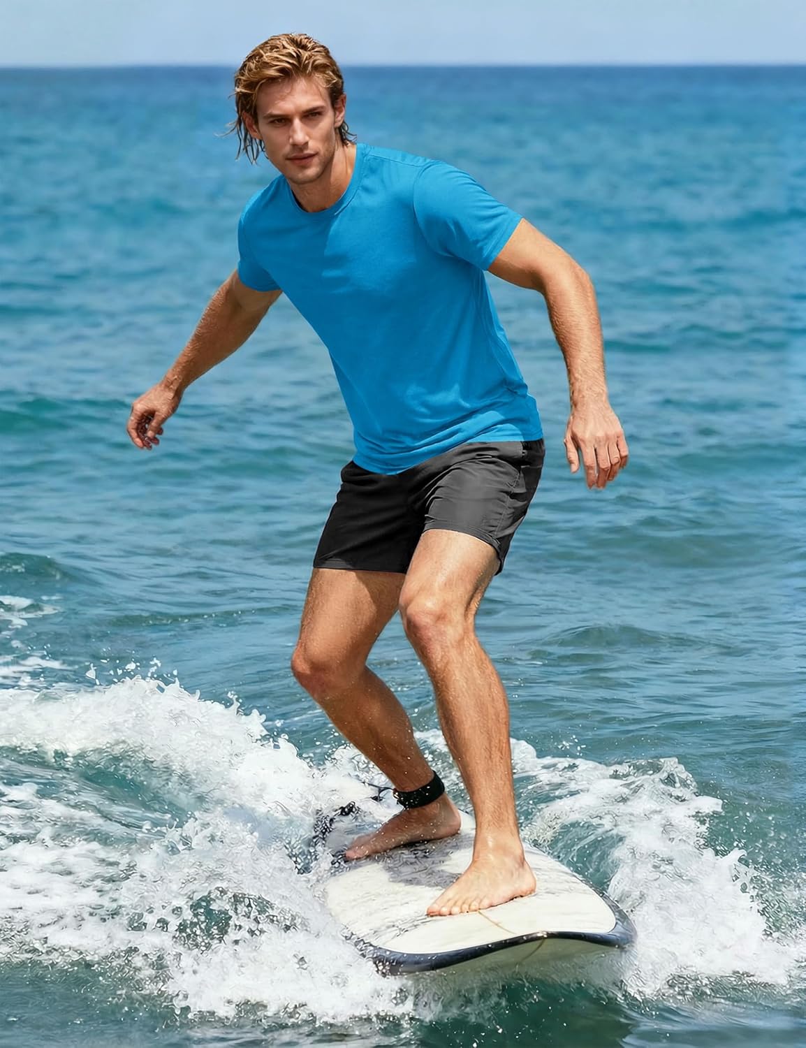 KEFITEVD Men's Short Sleeve UPF 50+ Sun Protection Shirts Quick Dry Rashguard Swim Shirt SPF Workout Fishing Athletic T-Shirt - Image 3