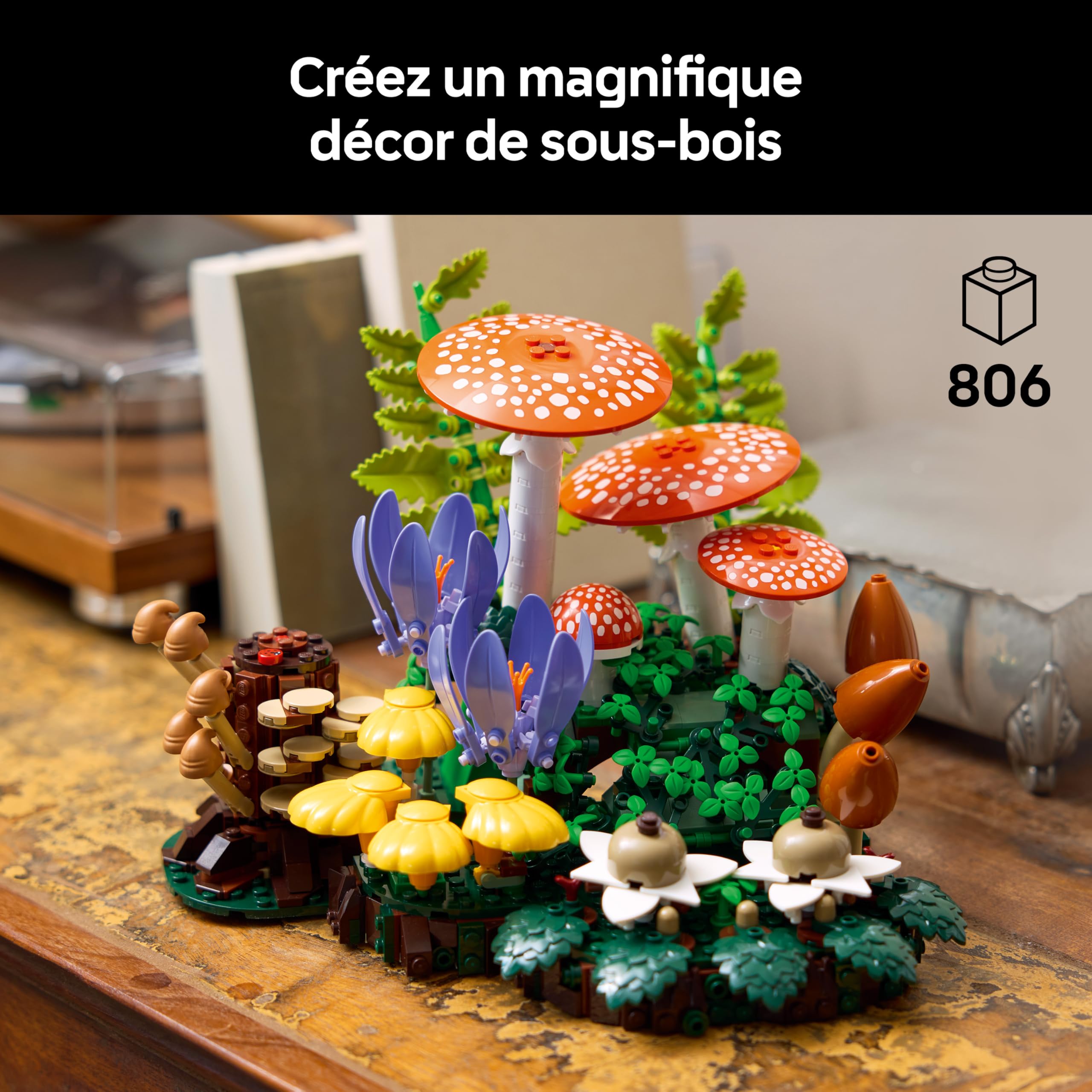 LEGO Botanicals Les Champignons des Bois - Set de Construction pour Adulte - Plantes Artificielles avec Amanite Tue-Mouches & Fausses Fleurs - Décoration de Chambre ou Salon - Idée Cadeau DIY 11505