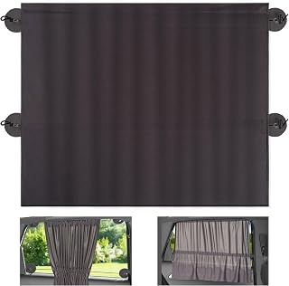 Zamboo Sonnenschutz Auto mit Vorhang-Funktion - Dunkelgrau (Einzel) | Baby UV-Schutz Hitzeschutz & zum Abdunkeln - XXL 68 x 50 cm - auch für große Seitenscheiben