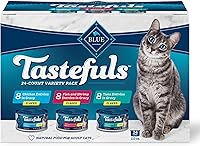 Blue Buffalo Tastefuls Natural Flaked Wet Cat Food Variety Pack, Tuna, Chicken and Fish & Shrimp Entrées in Gravy 3-oz Cans (24 Count)