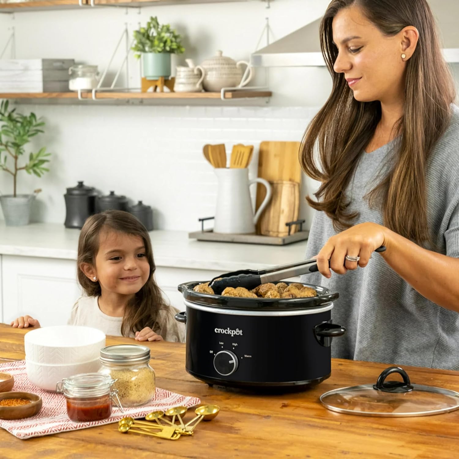 2 PACK 4-Quart Classic Slow Cooker – Programmable Small Crock Pot for Stews, Soups, Meats & Easy Meals, Removable Stoneware & Dishwasher-Safe Lid, Black